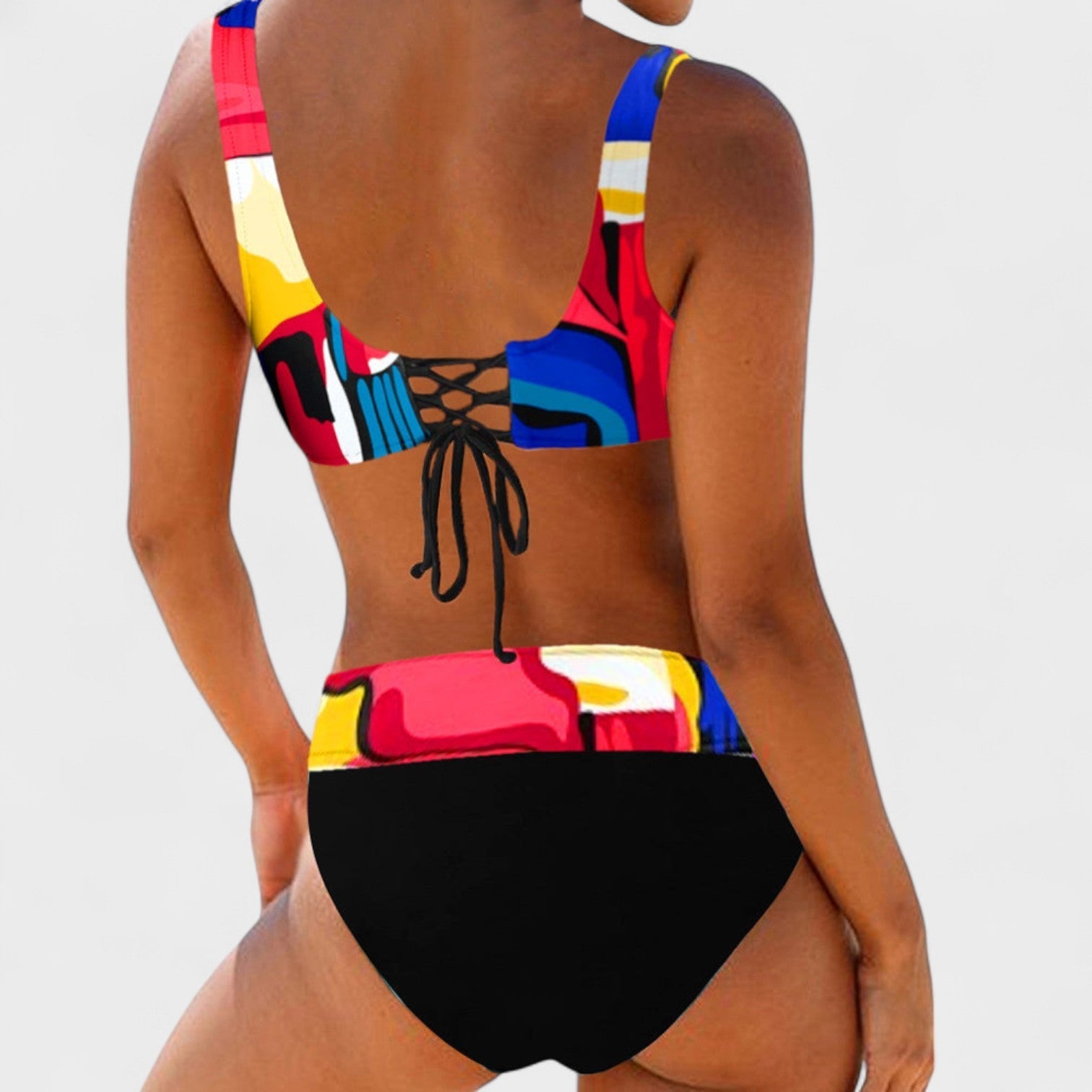 Eva - Bikini de cintura alta con escote cruzado