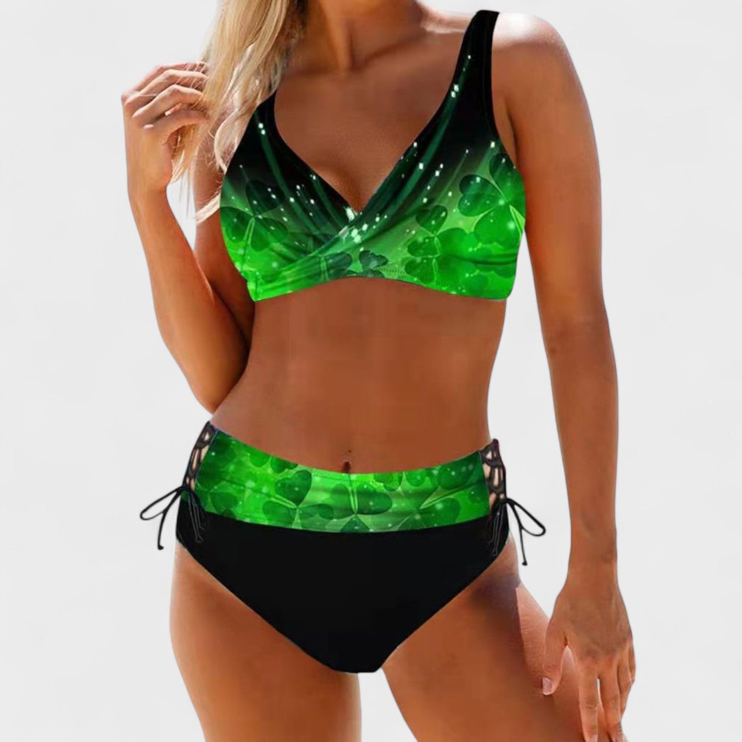 Eva - Bikini de cintura alta con escote cruzado