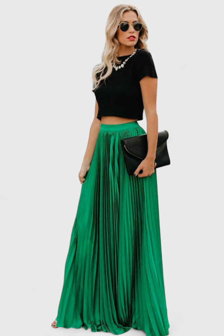 Vittoria - Falda maxi plisada estilo dramático