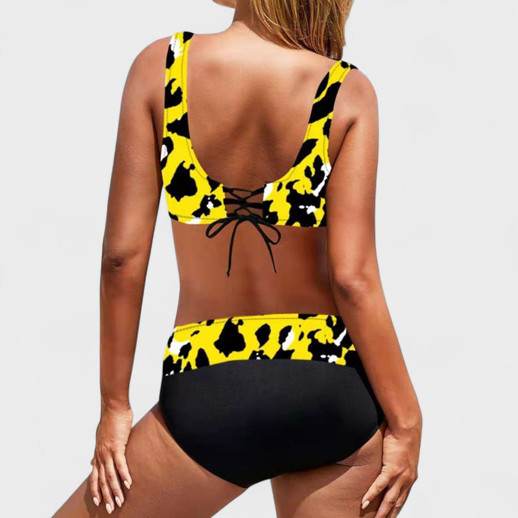Eva - Bikini de cintura alta con escote cruzado