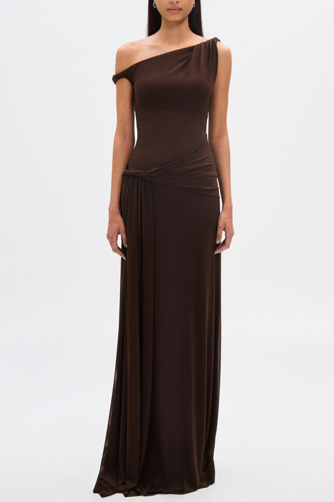 Eranda - Vestido maxi de un solo hombro