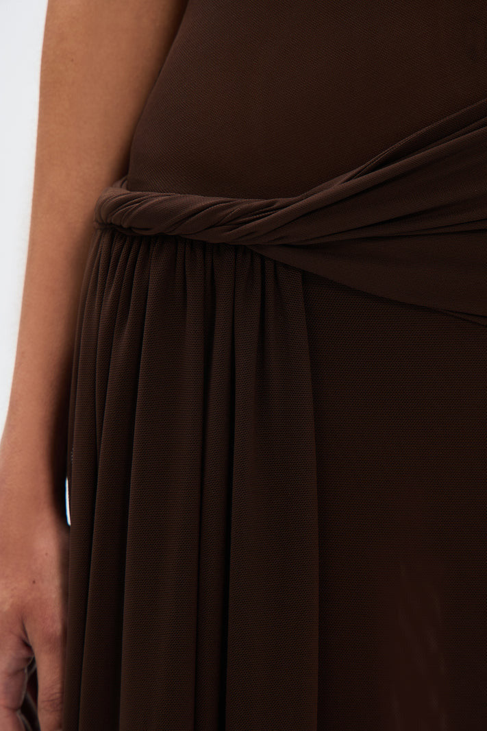 Eranda - Vestido maxi de un solo hombro