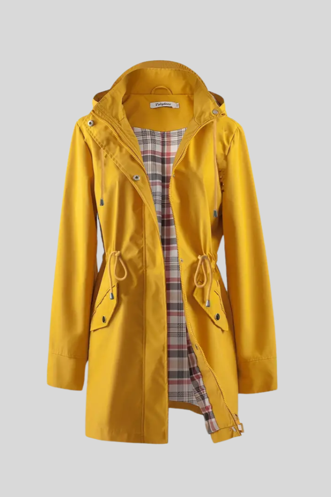 Doemi - Chubasquero impermeable con forro de tartán