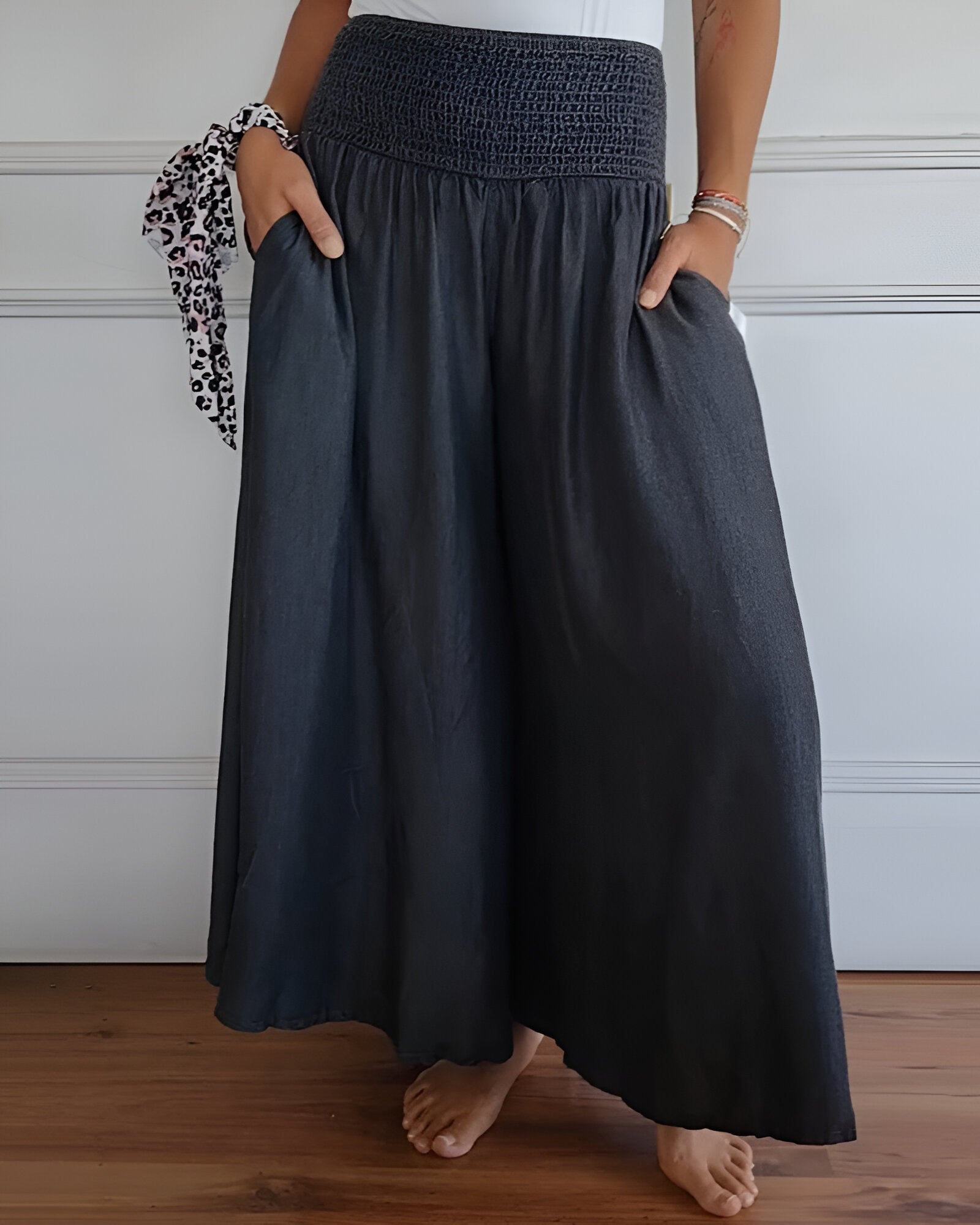 Brisa - Maxi falda | azul, gris, floral & comodidad