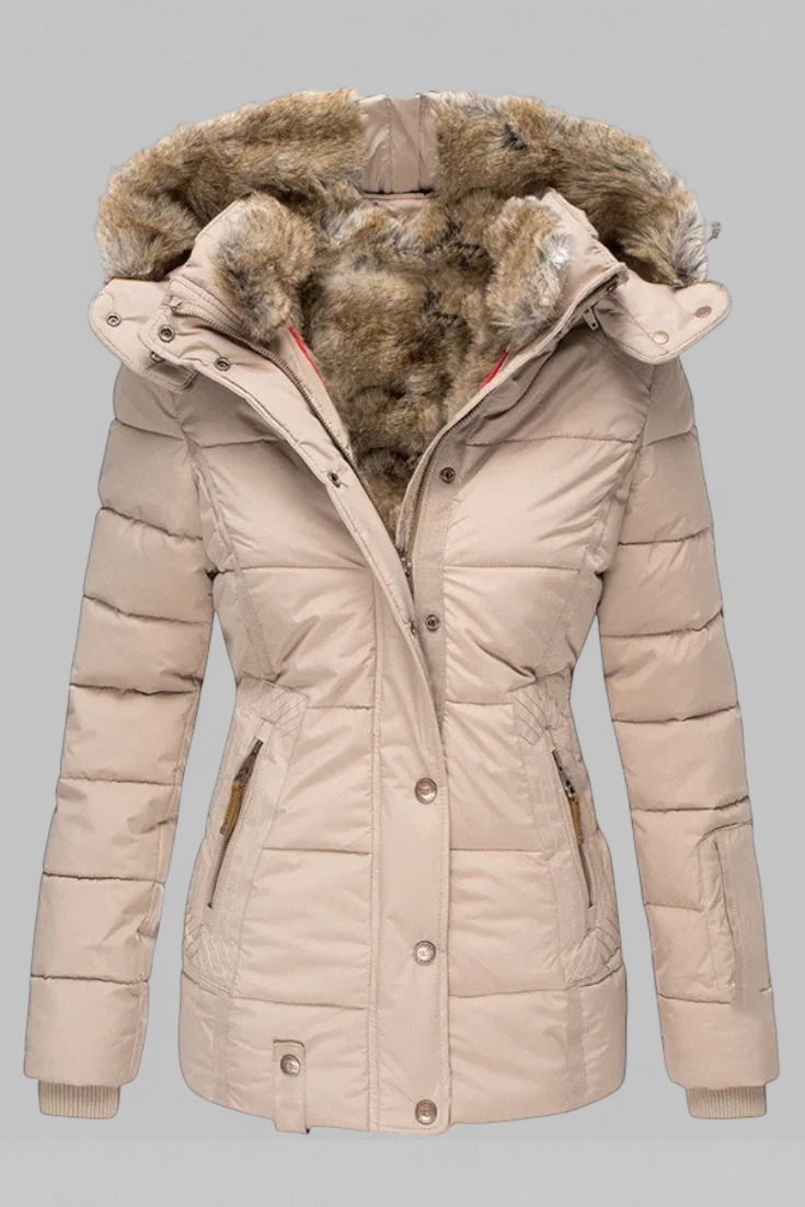 Evelyn - Chaqueta puffer con forro y pelo sintético