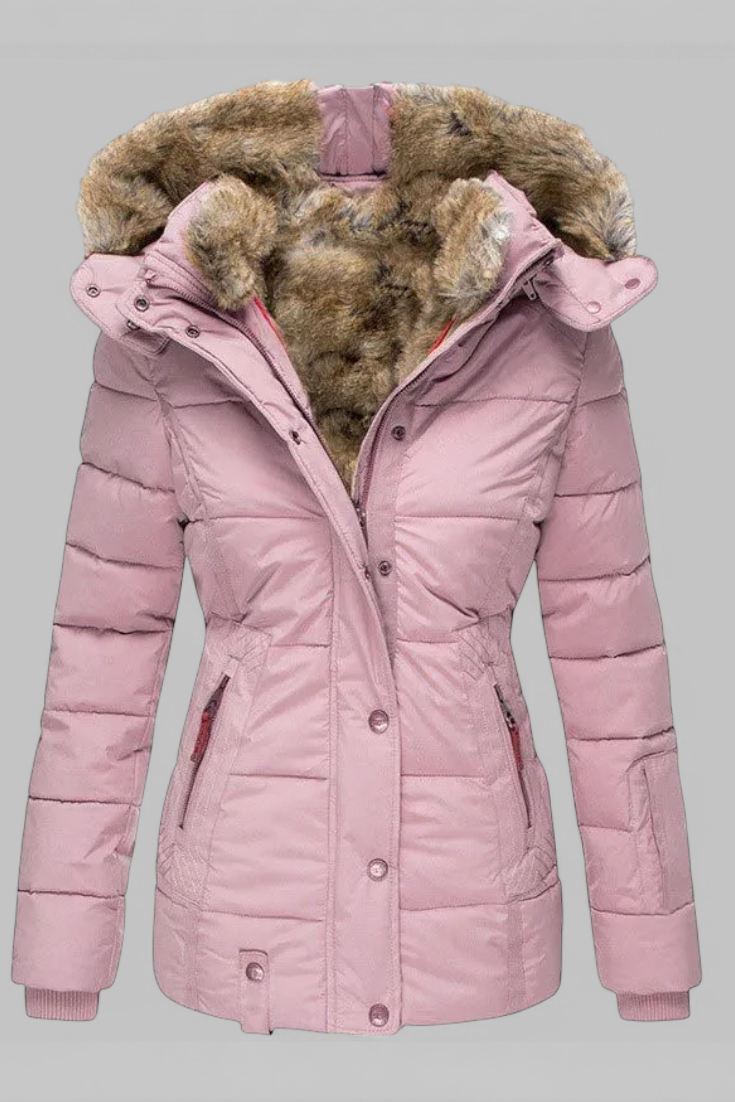 Evelyn - Chaqueta puffer con forro y pelo sintético