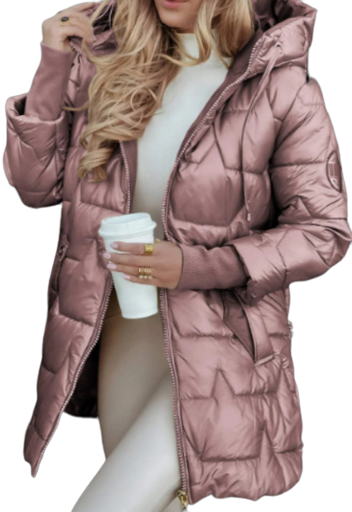 Marcella - Chaqueta acolchada brillante con puños
