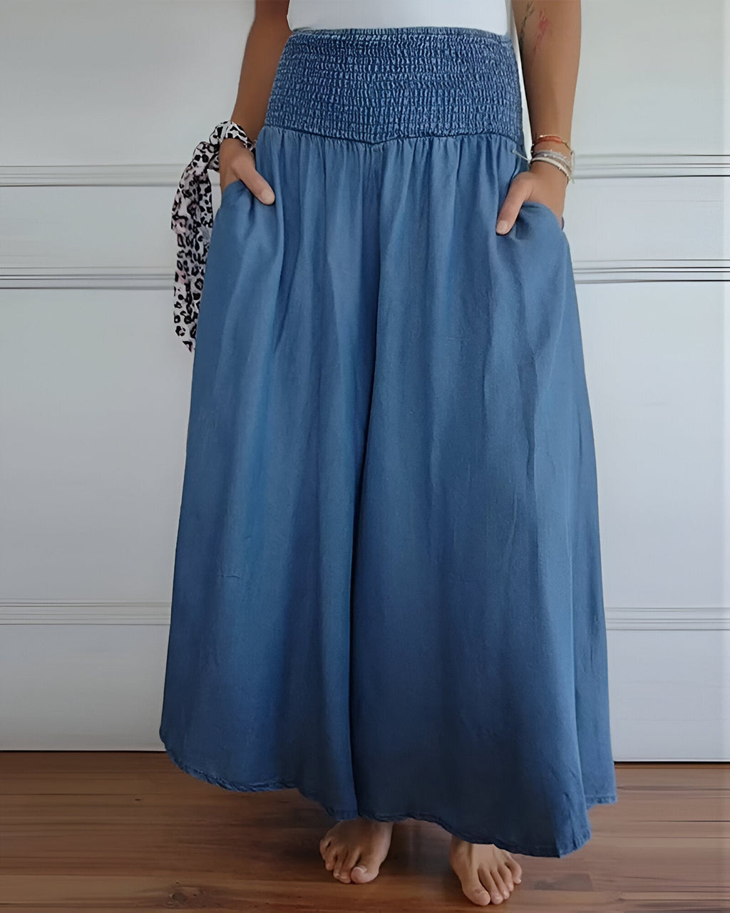 Brisa - Maxi falda | azul, gris, floral & comodidad