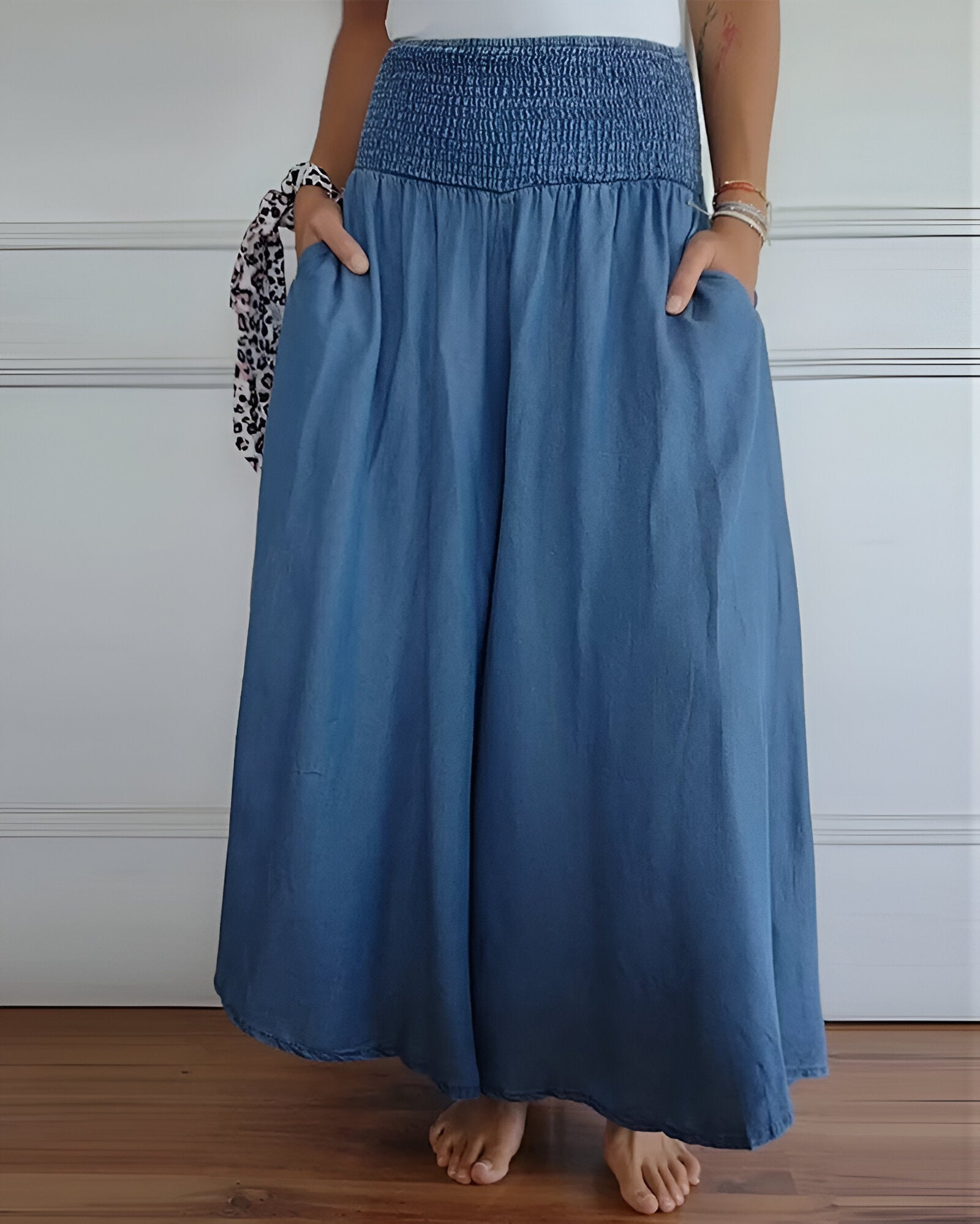 Brisa - Maxi falda | azul, gris, floral & comodidad