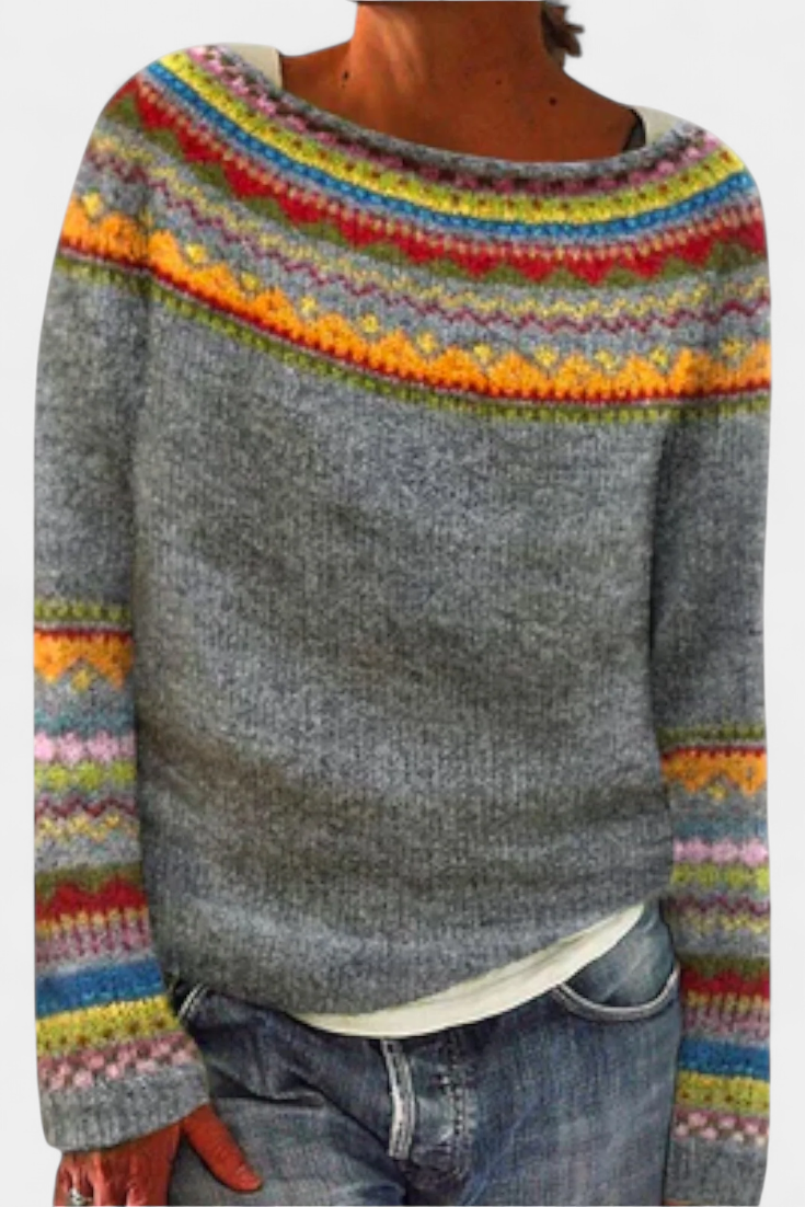 Jolessa - Jersey de punto con estampado jacquard