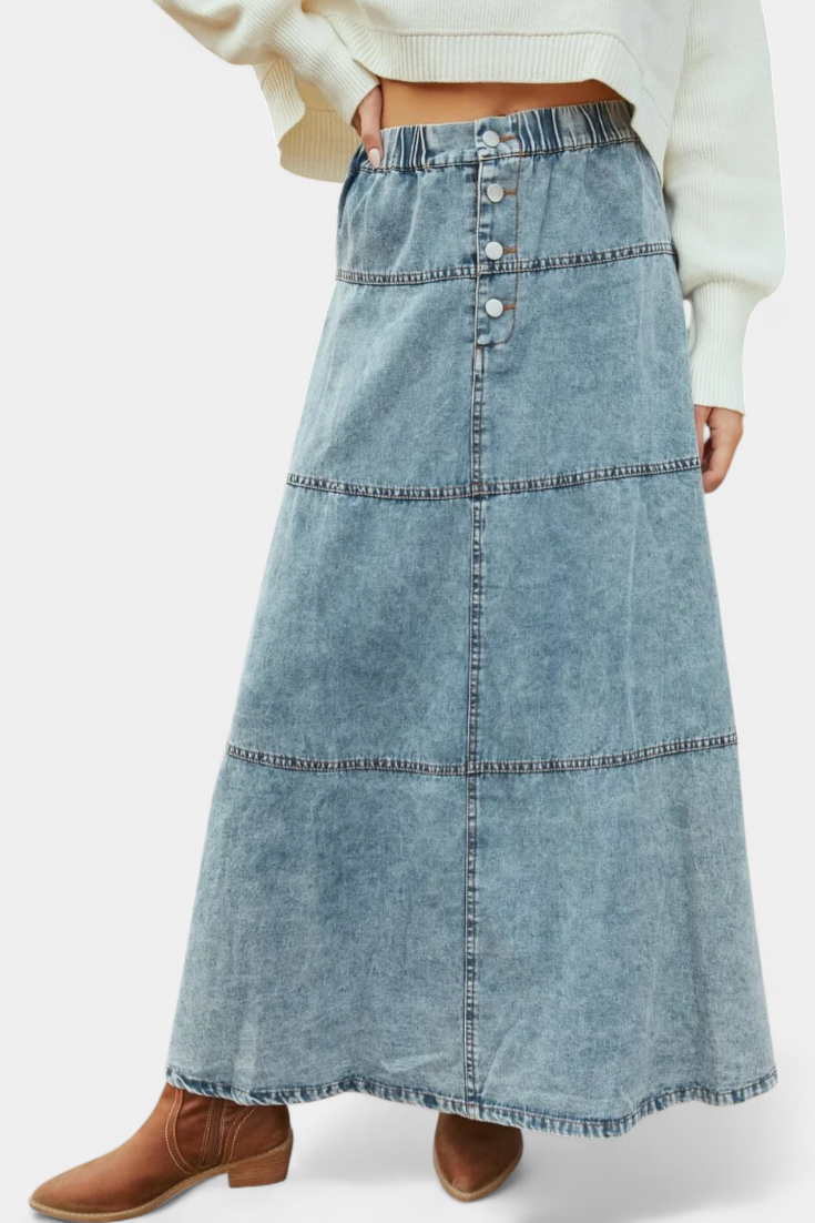 Lorraine - Falda maxi vaquera estilo bohemio