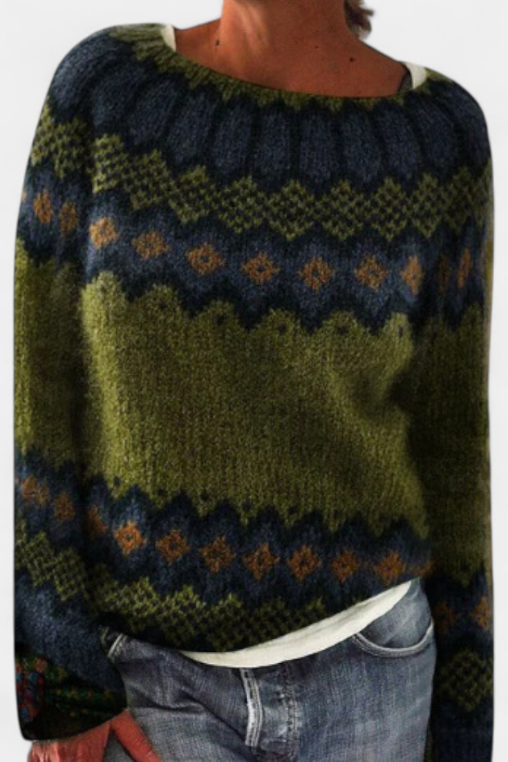 Jolessa - Jersey de punto con estampado jacquard