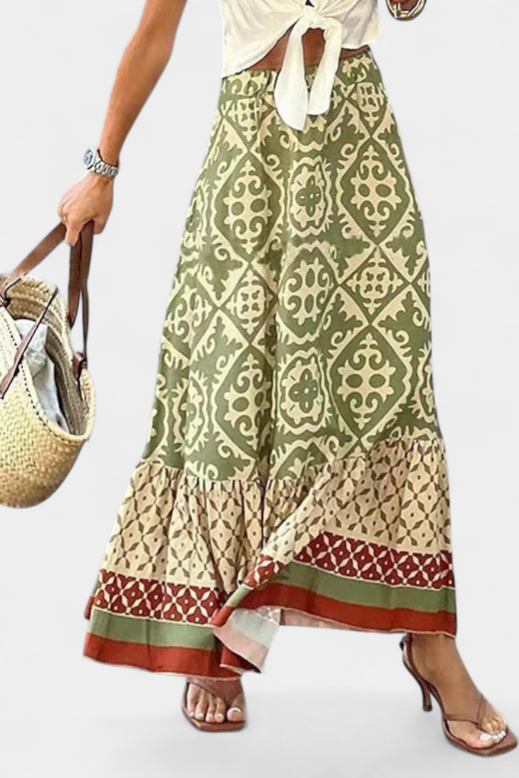 Ethel - Falda maxi mosaico bohemio