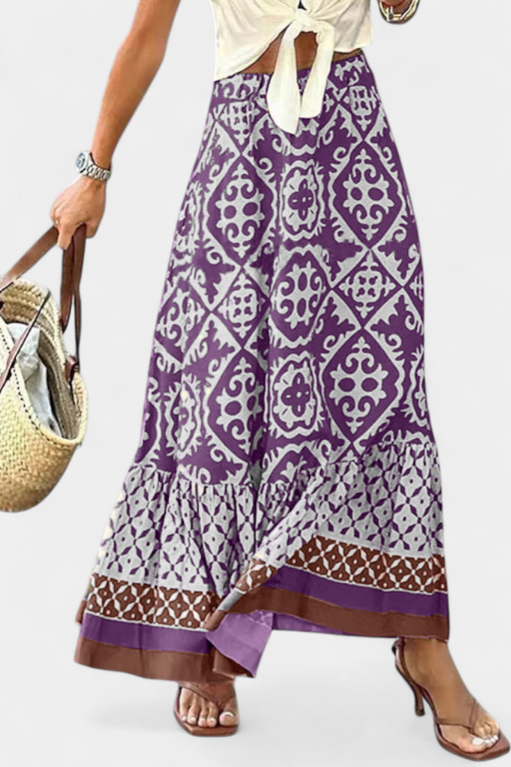 Ethel - Falda maxi mosaico bohemio