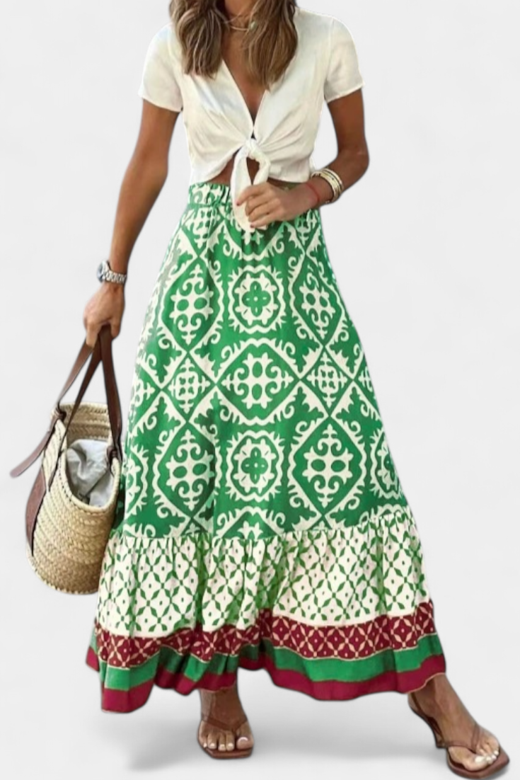 Ethel - Falda maxi mosaico bohemio