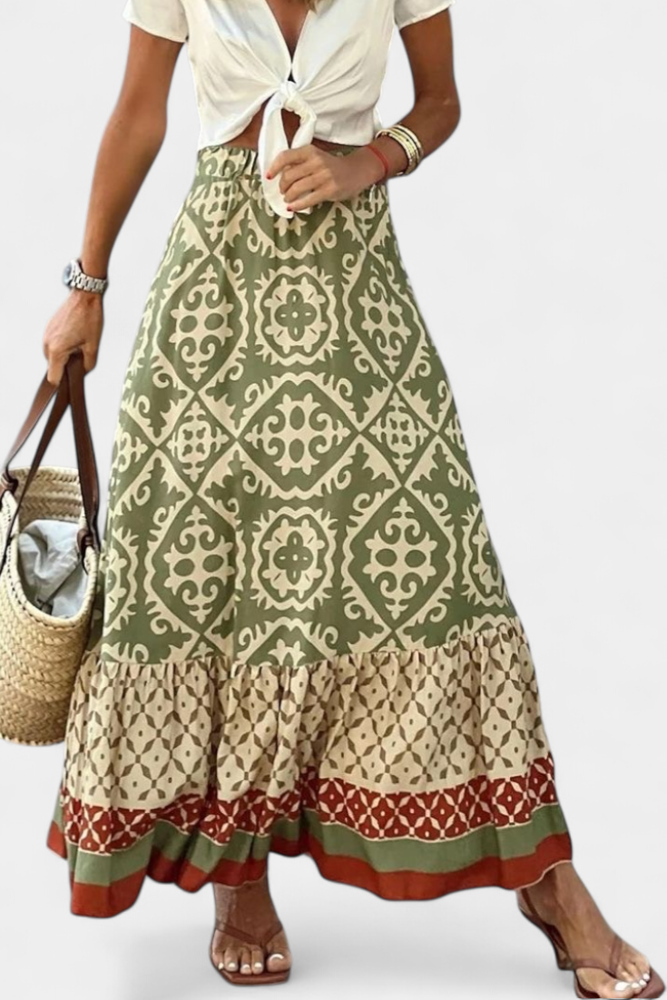 Ethel - Falda maxi mosaico bohemio