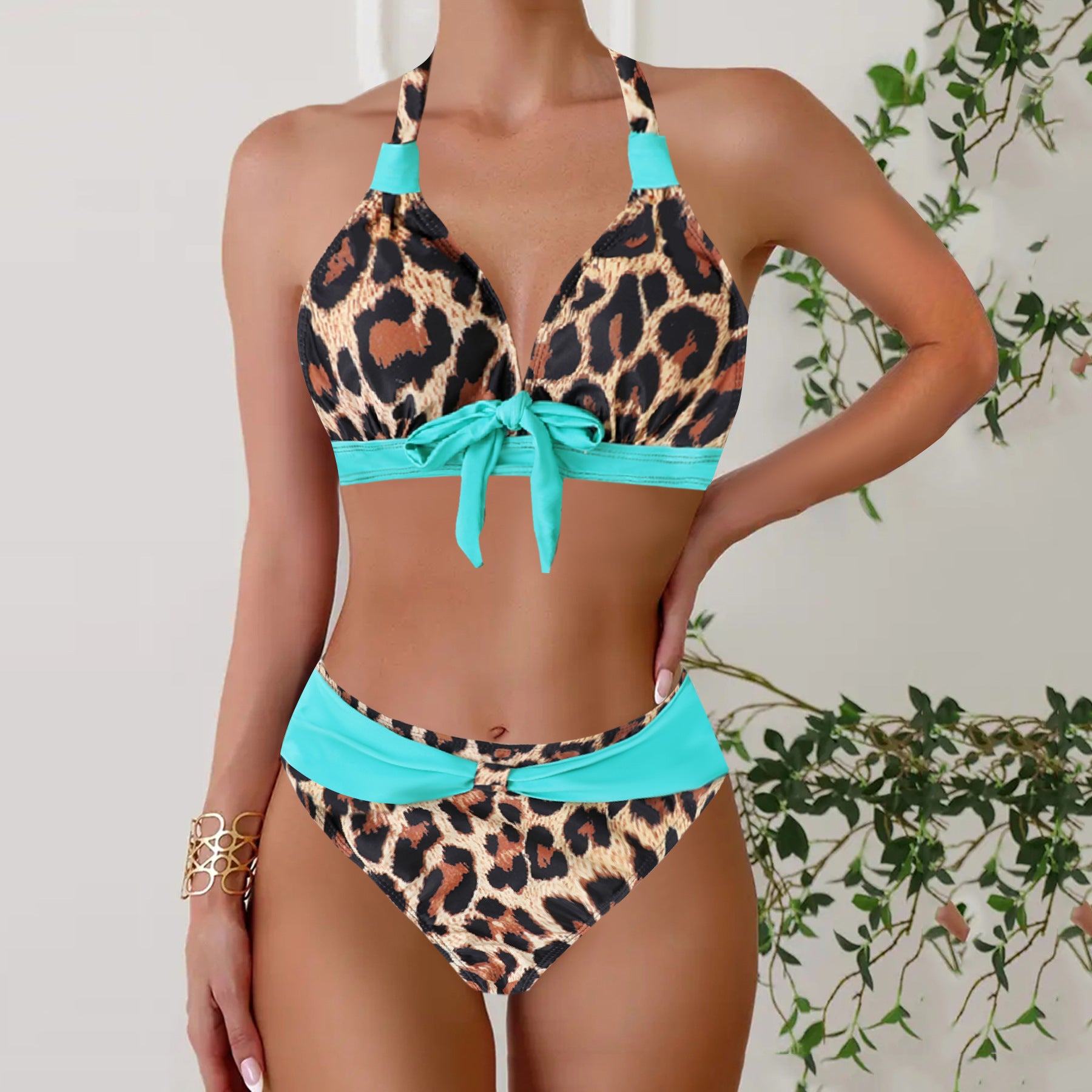 Dane - Bikini halter retro con lazo