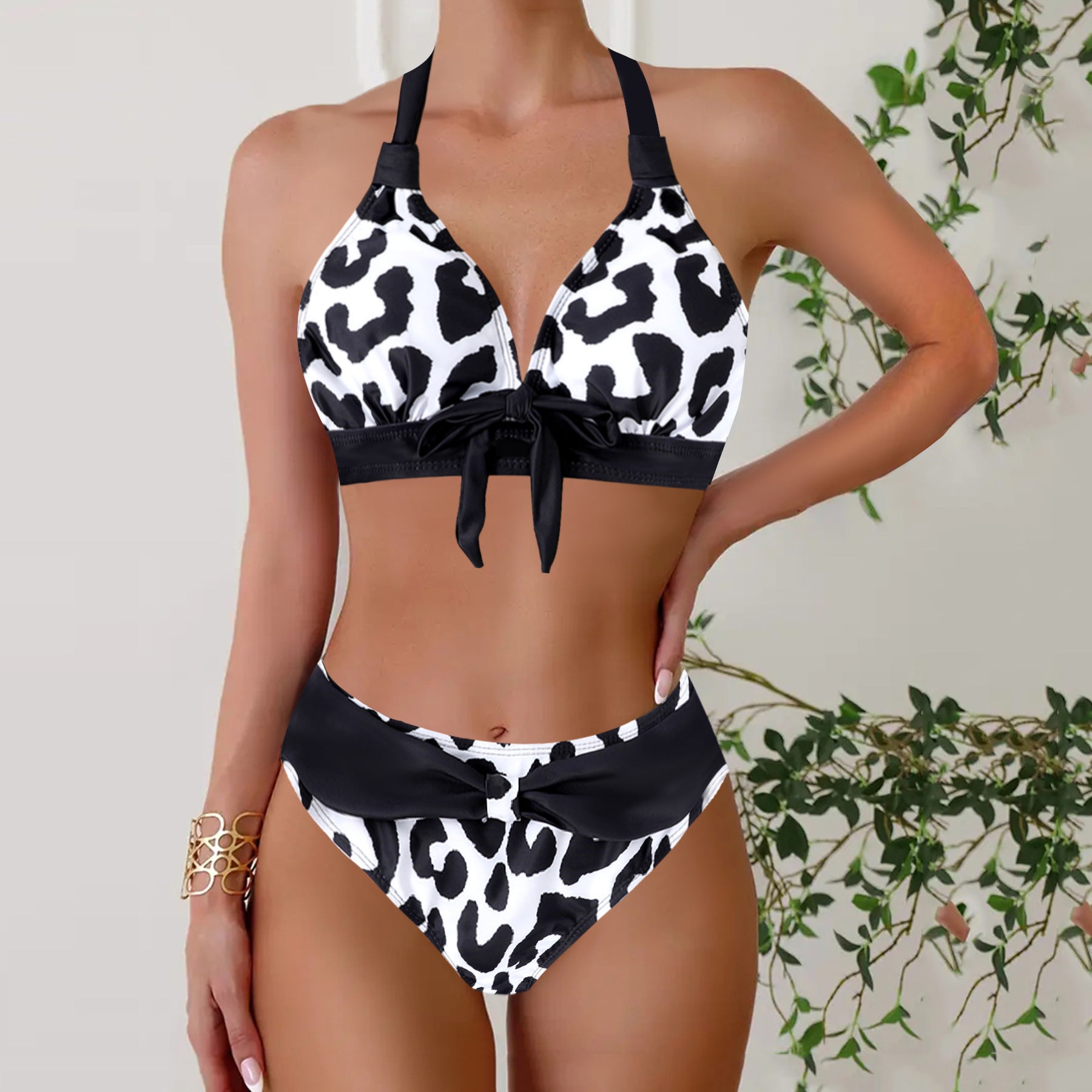 Dane - Bikini halter retro con lazo