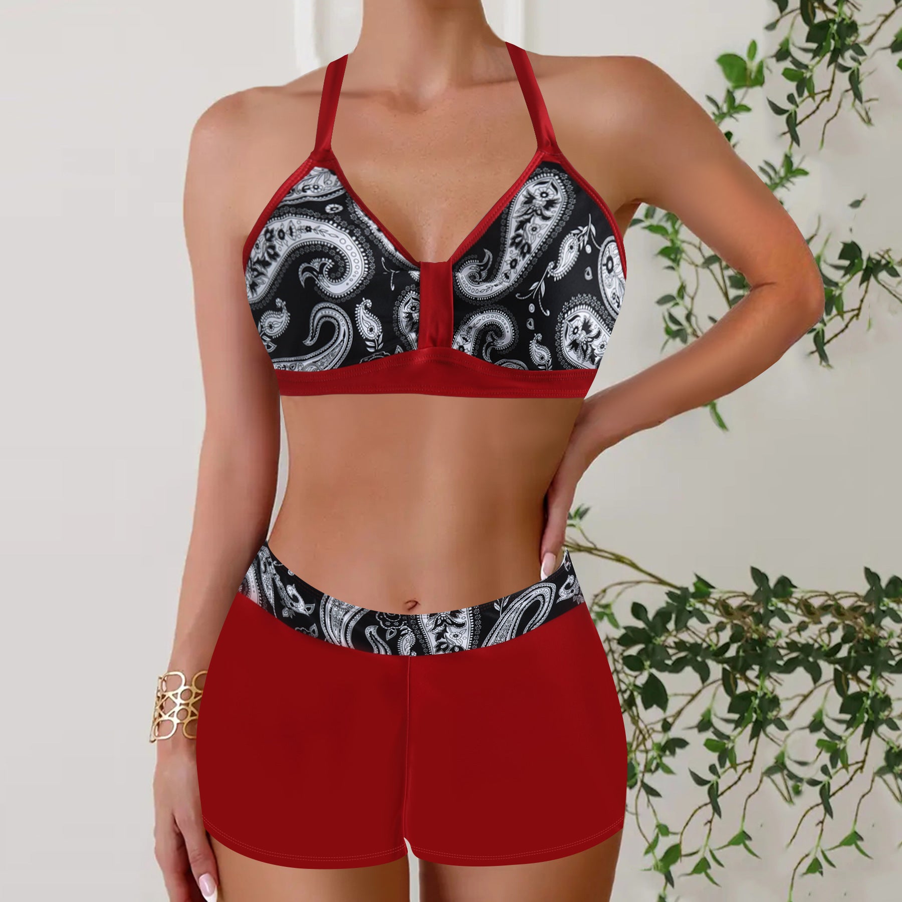 Paloma - Bikini de estampado con shorts
