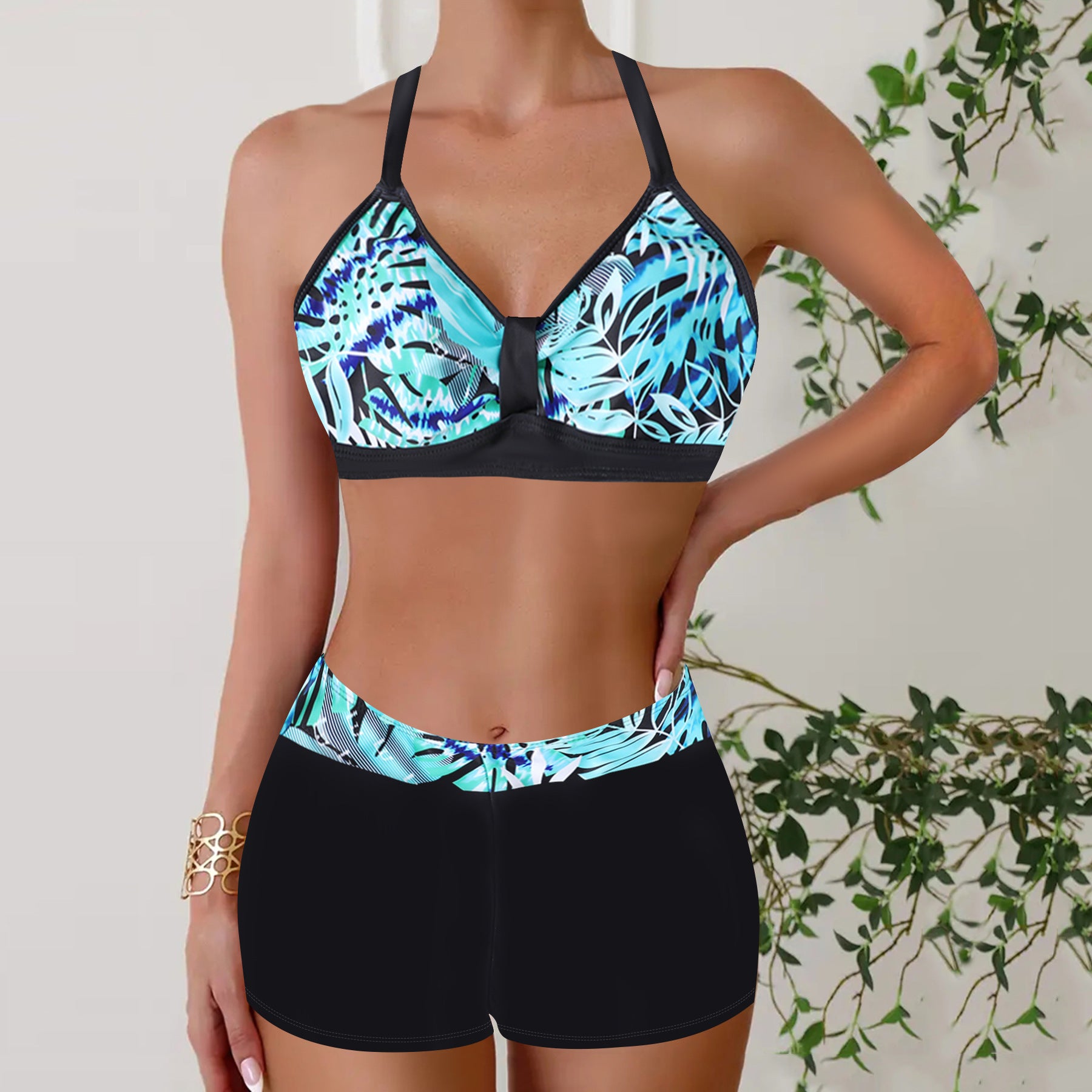 Paloma - Bikini de estampado con shorts
