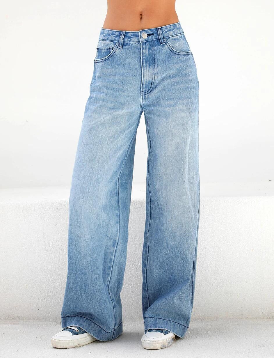 Marem - Jeans wide leg de cintura alta
