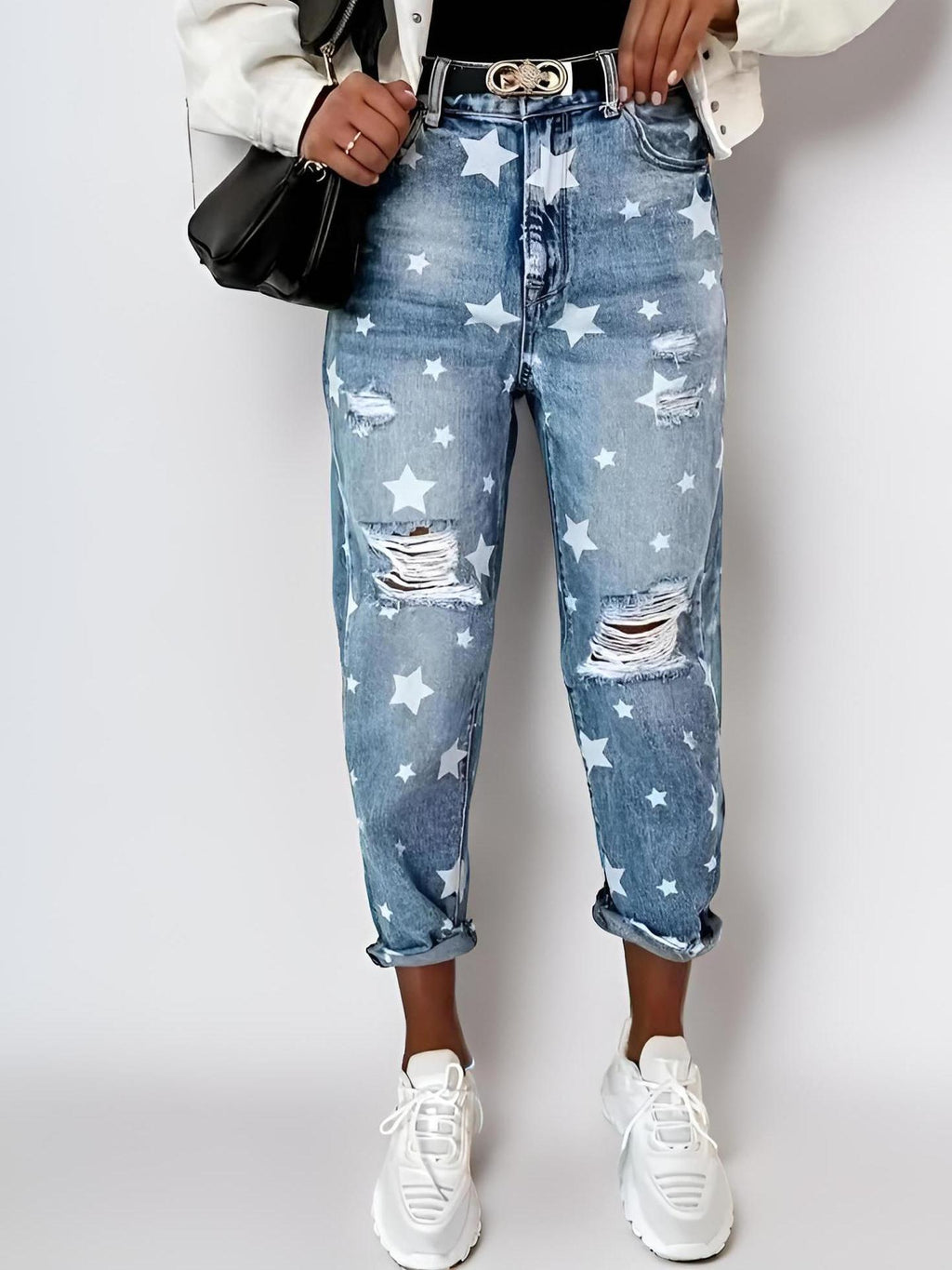 Ivy - Jeans con estampado de estrellas y rotos