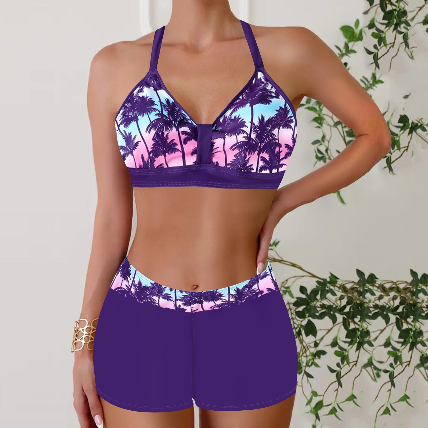 Paloma - Bikini de estampado con shorts