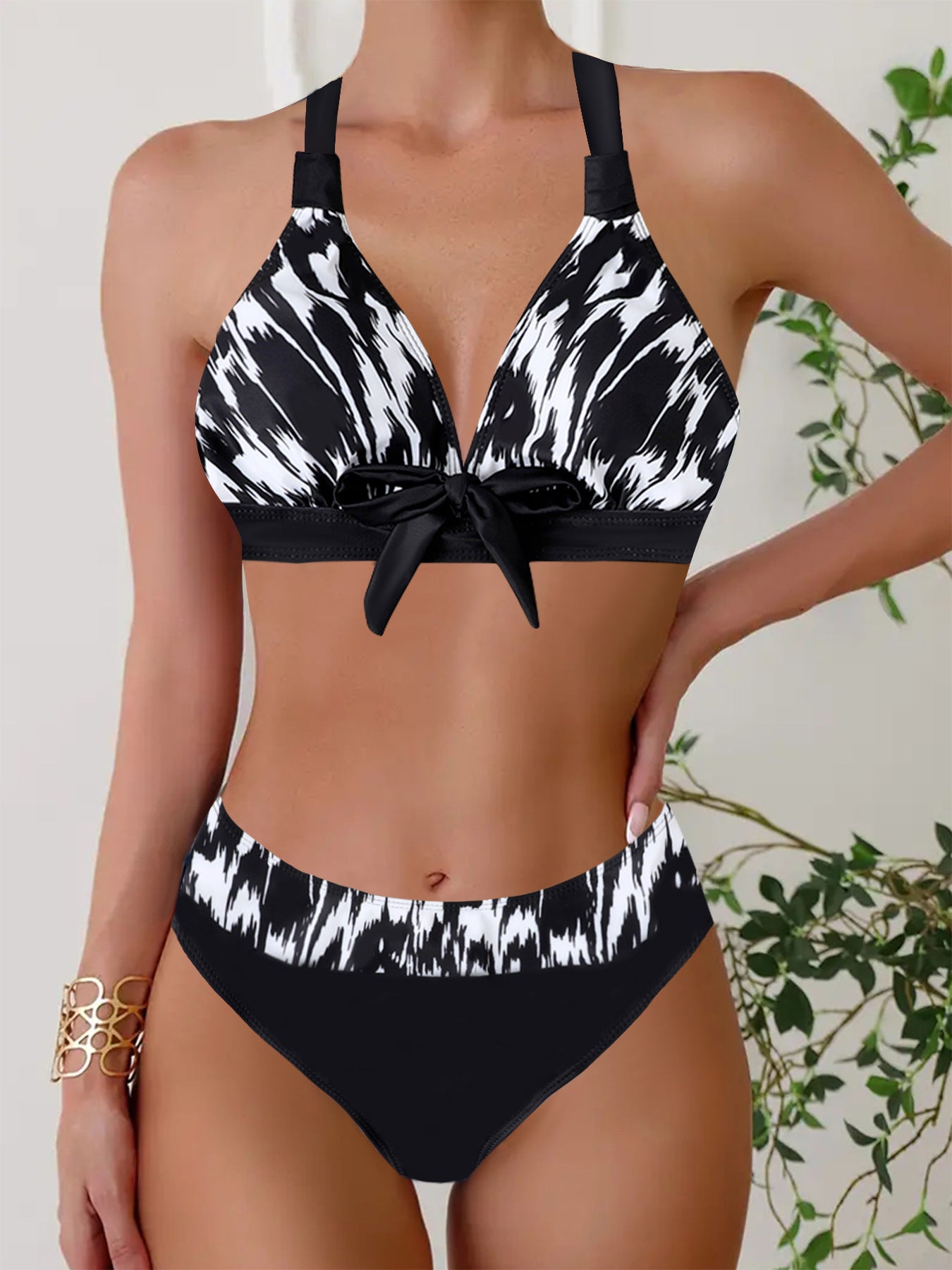 Dane - Bikini halter retro con lazo